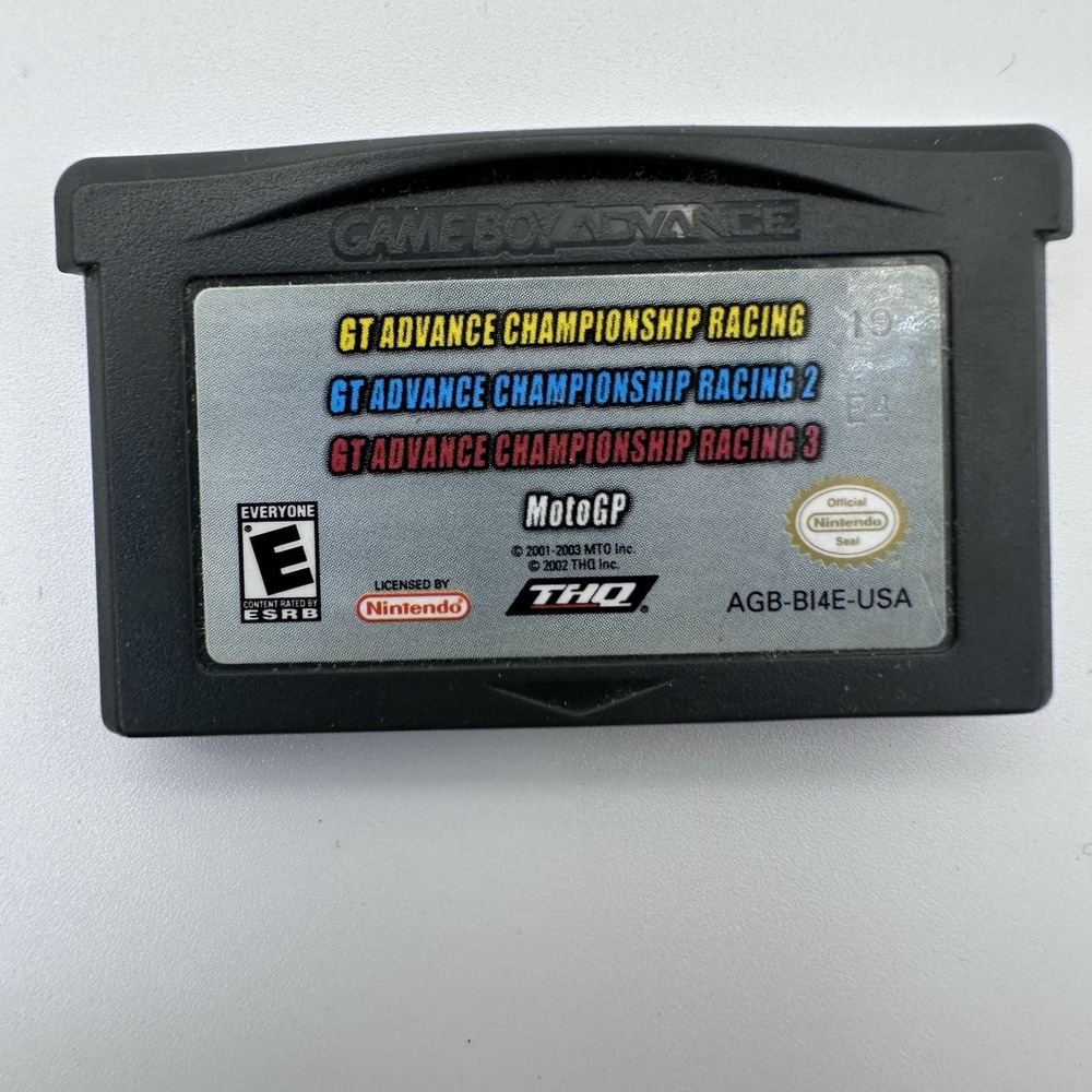 Nintendo GBA 4-in-1 GT Advance 1 2 3 Moto GP Racing Game Cartridge AGB-BI4E-USA